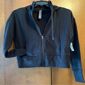 Core 10 Full Zip Cropped Hoody Black NWT  XS